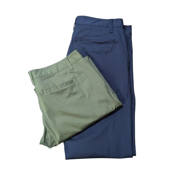 Rhone Pants Mens 32 Green Blue Commuter Performance Classic Straight Fit Lot - Picture 2 of 14